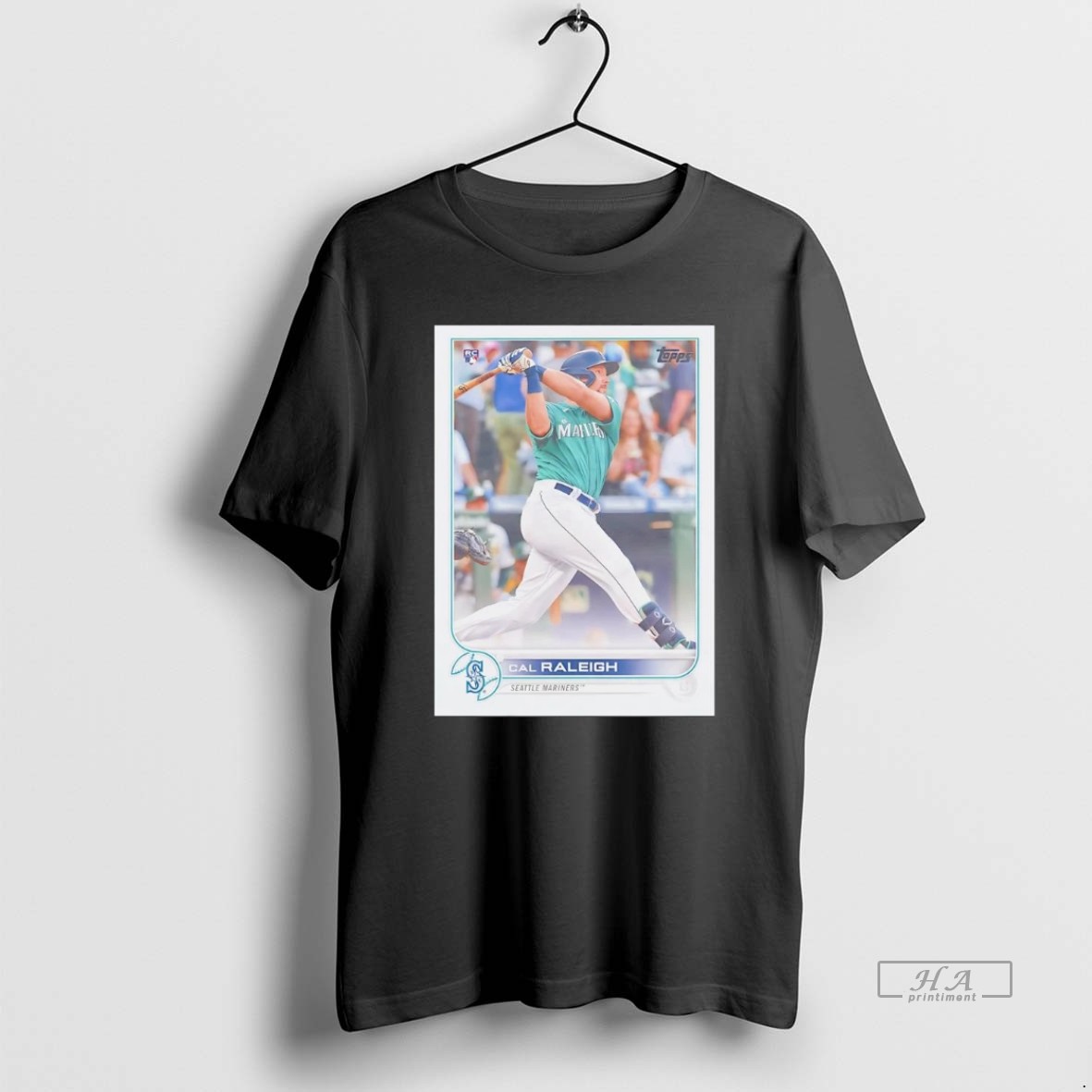 Official Trendy Cal Raleigh Batting Card Mariners Superstar Tee Shirt