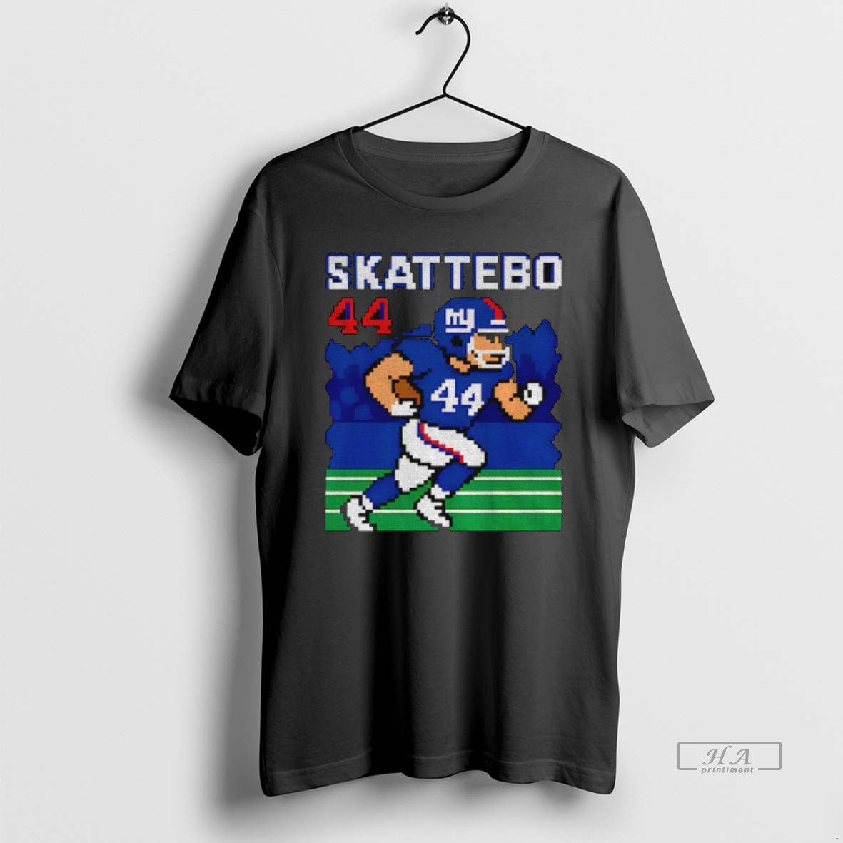 Official Trendy Cam Skattebo Retro 8 Bit Tecmo Bowl New York Giants Football Player Tee Shirt
