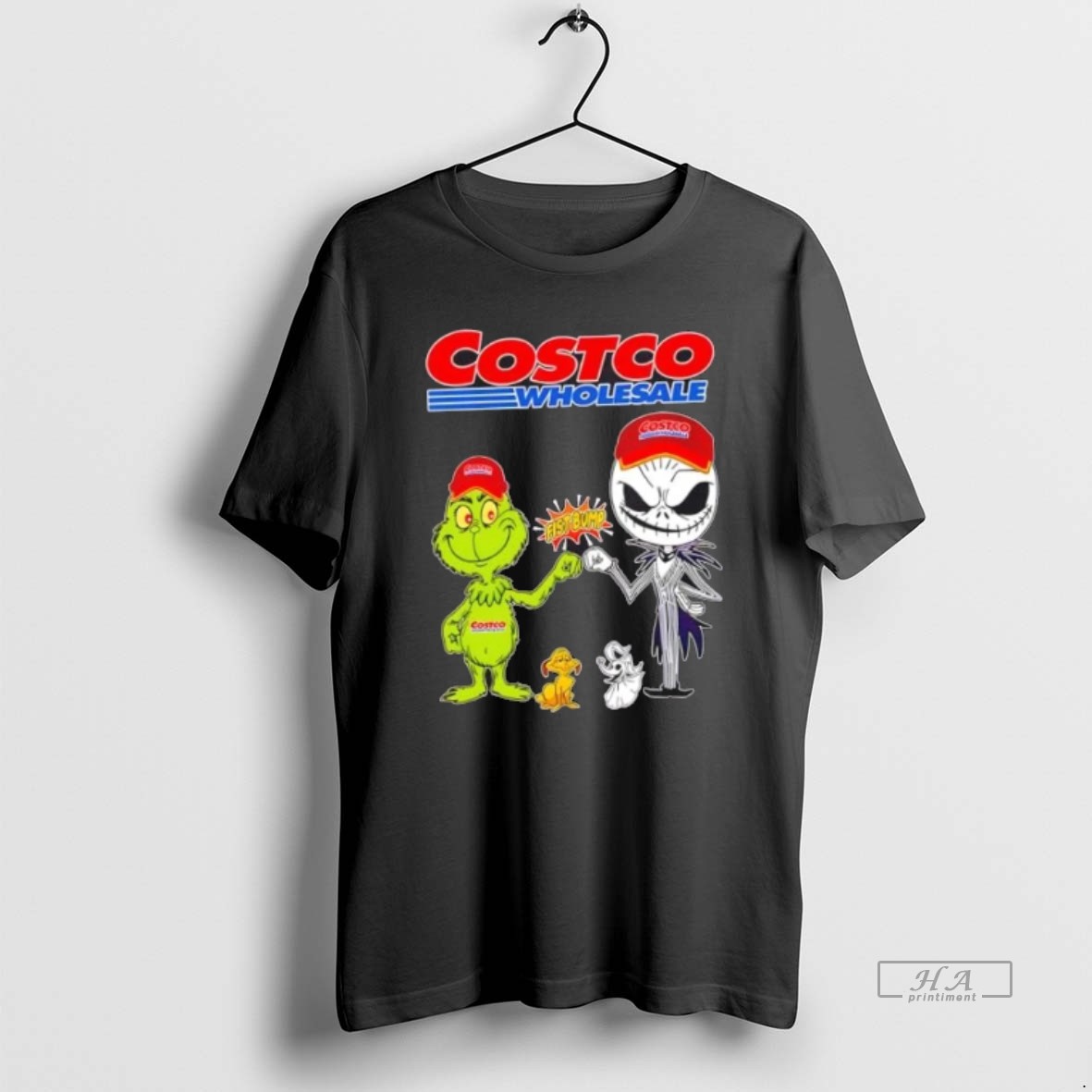 Official Trendy Costco Wholesale X Grinch And Jack Skellington Fist Bump Uniwilling Friends Tee Shirt