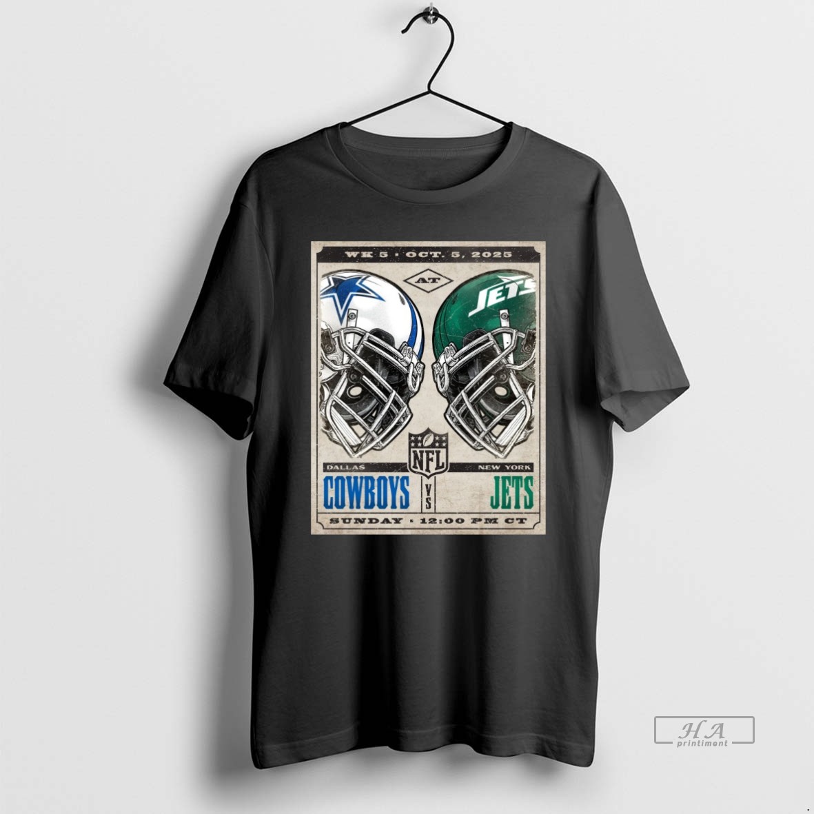 Official Trendy Dallas Cowboys Vs New York Jets Week 5 Nfl October 5 2025 Helmet Tee Shirt