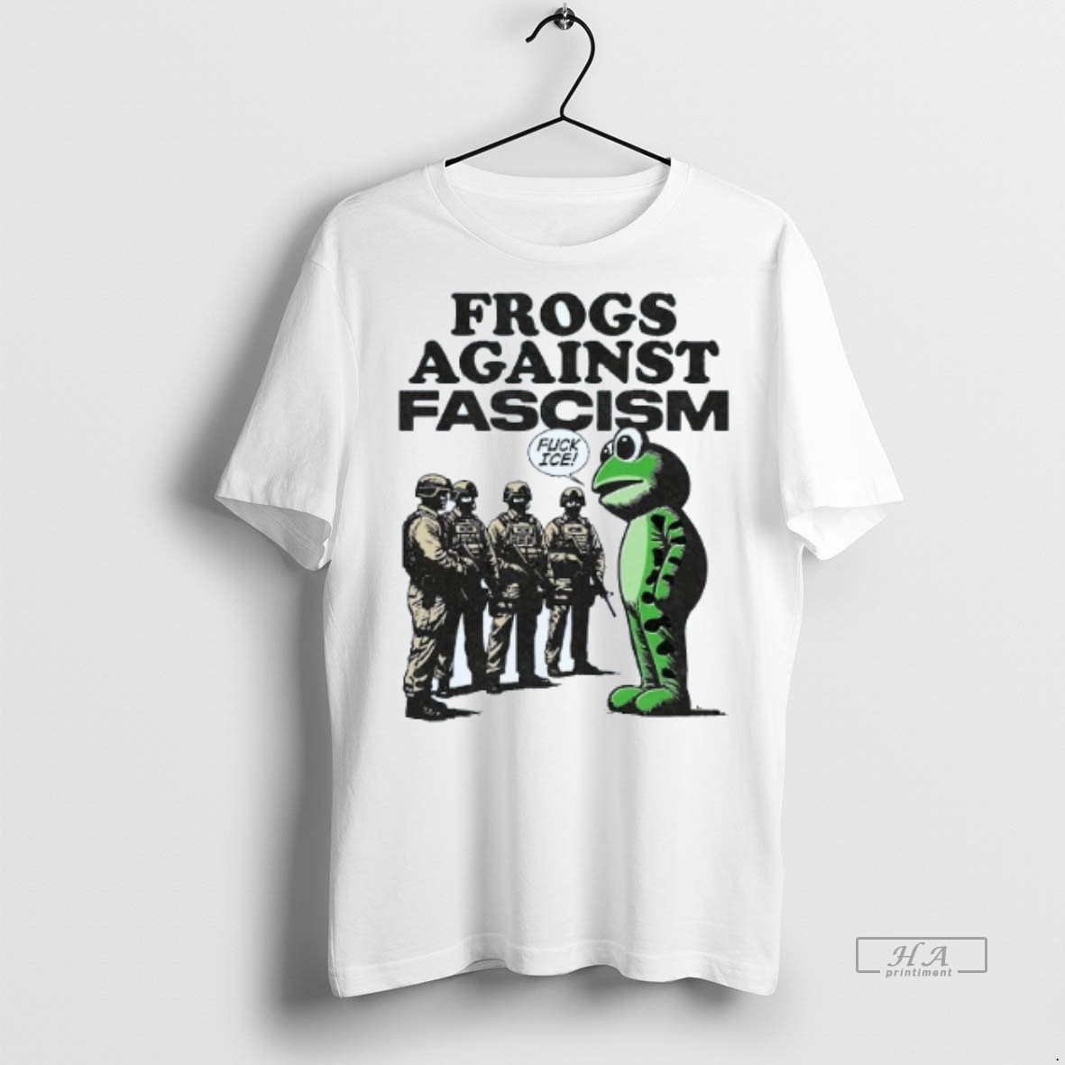 Official Trendy Frogs Against Fascism Fuck Ice Portland Mens White Tee Tee Sweater Hoodie