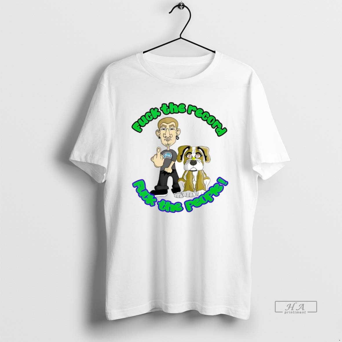 Official Trendy Fuck The Record Fuck The People Cartoon Tee Shirt