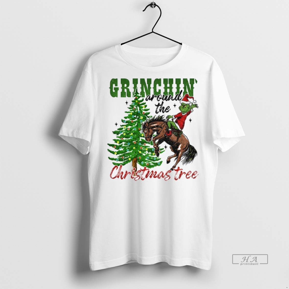 Official Trendy Grinchin Around The Christmas Tree Christmas 2025 Tee Sweater Hoodie