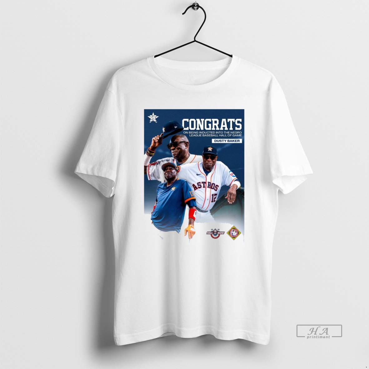 Official Trendy Houston Astros Congrats On Being Inducted Into The Negro League Baseball Hall Of Game Dusty Baker Tee Shirt