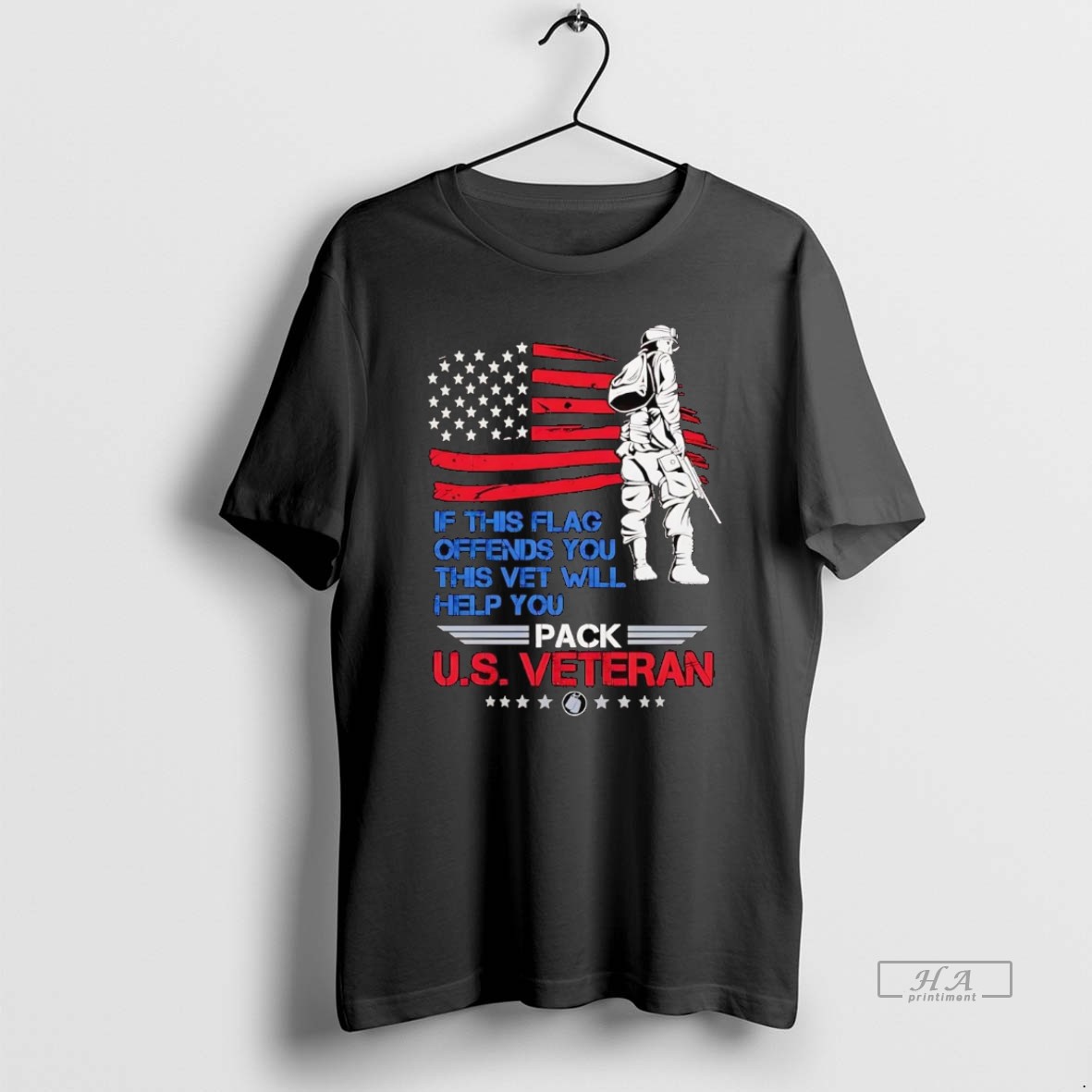 Official Trendy If This Flag Offends You This Vet Will Help You Pack Us Veteran Tee Shirt