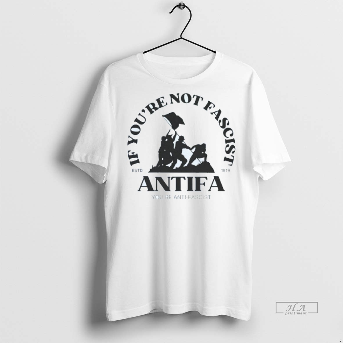 Official Trendy If Youre Not Fascist Antifa Youre Anti Fascist Estd 1919 Mens White Tee Tee Sweater Hoodie