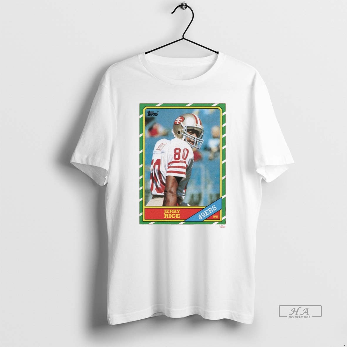 Official Trendy Jerry Rice Scarlet San Francisco 49ers Nfl Homage Trading Card Tee Shirt