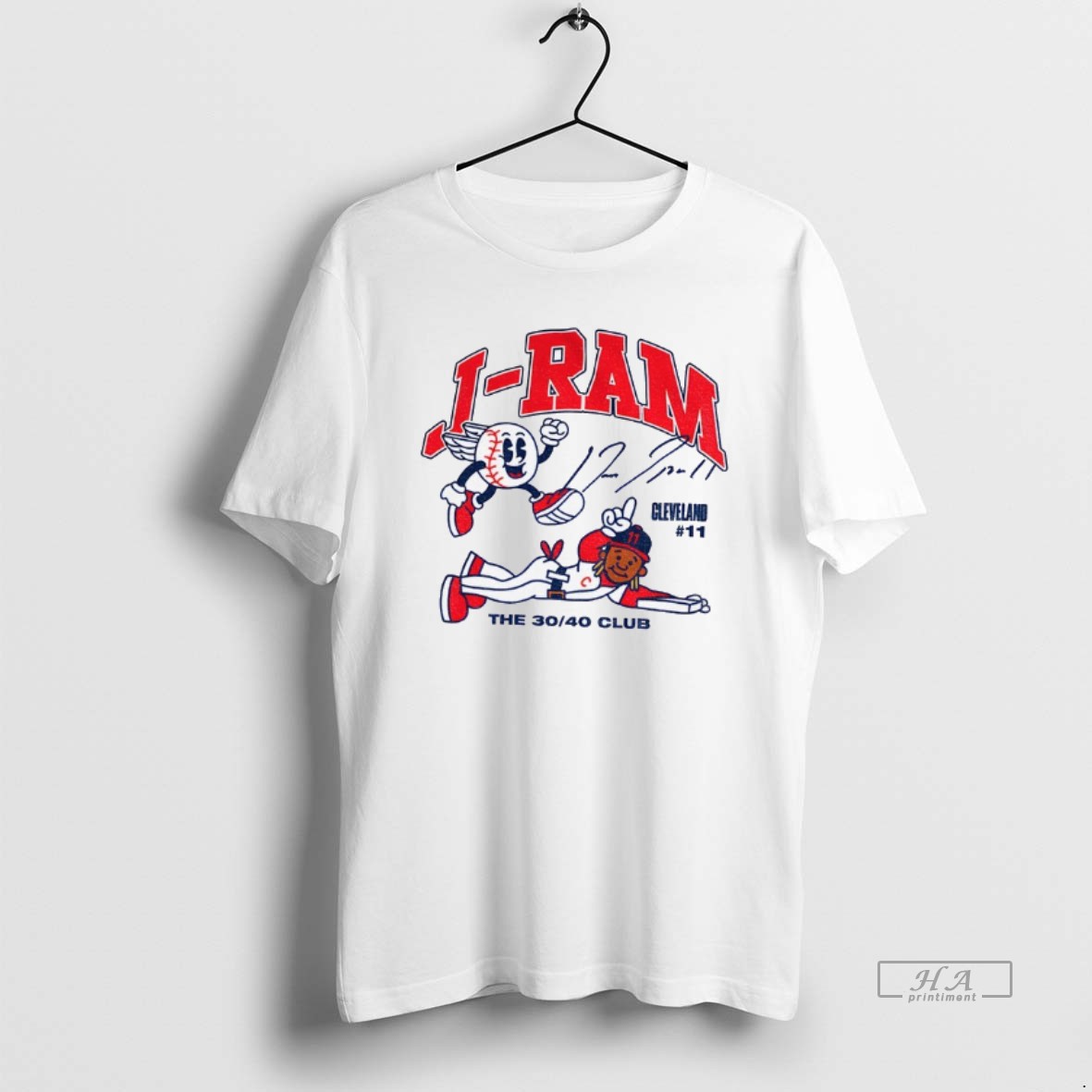 Official Trendy Jose Ramirez Superstar Cartoon Cleveland Guardians The 30 40 Club Signature Tee Shirt