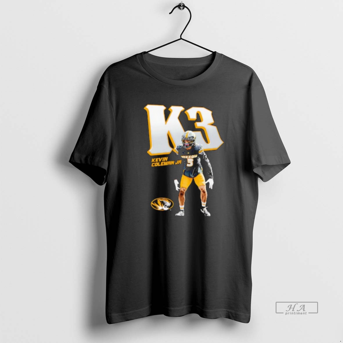Official Trendy Kevin Coleman Jr Missouri Tigers Illustrated Tee Shirt