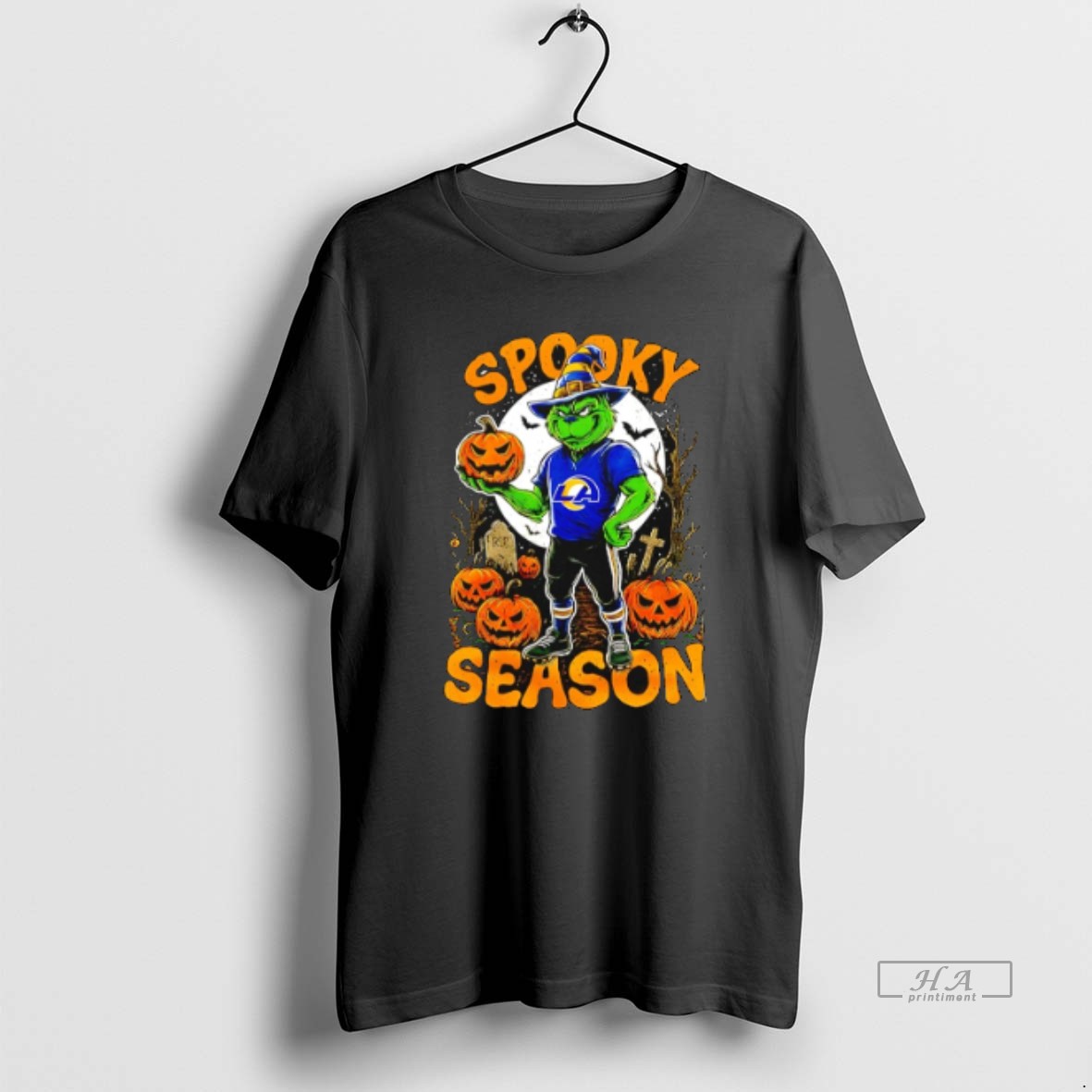 Official Trendy Los Angeles Rams X Grinch Nfl Spooky Season 2025 Tee Shirt