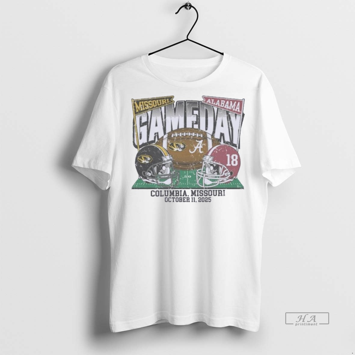 Official Trendy Missouri Vs Alabama 2025 Gameday Matchup Helmet Tee Sweater Hoodie