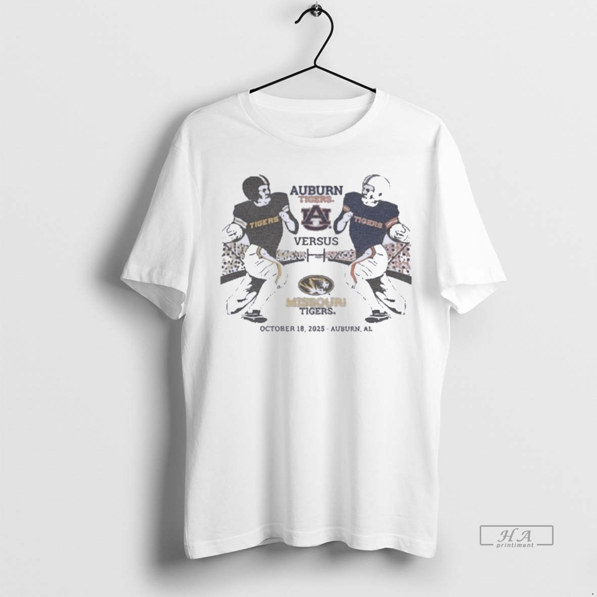 Official Trendy Missouri Vs Auburn 2025 Gameday Matchup Helmet Tee Sweater Hoodie