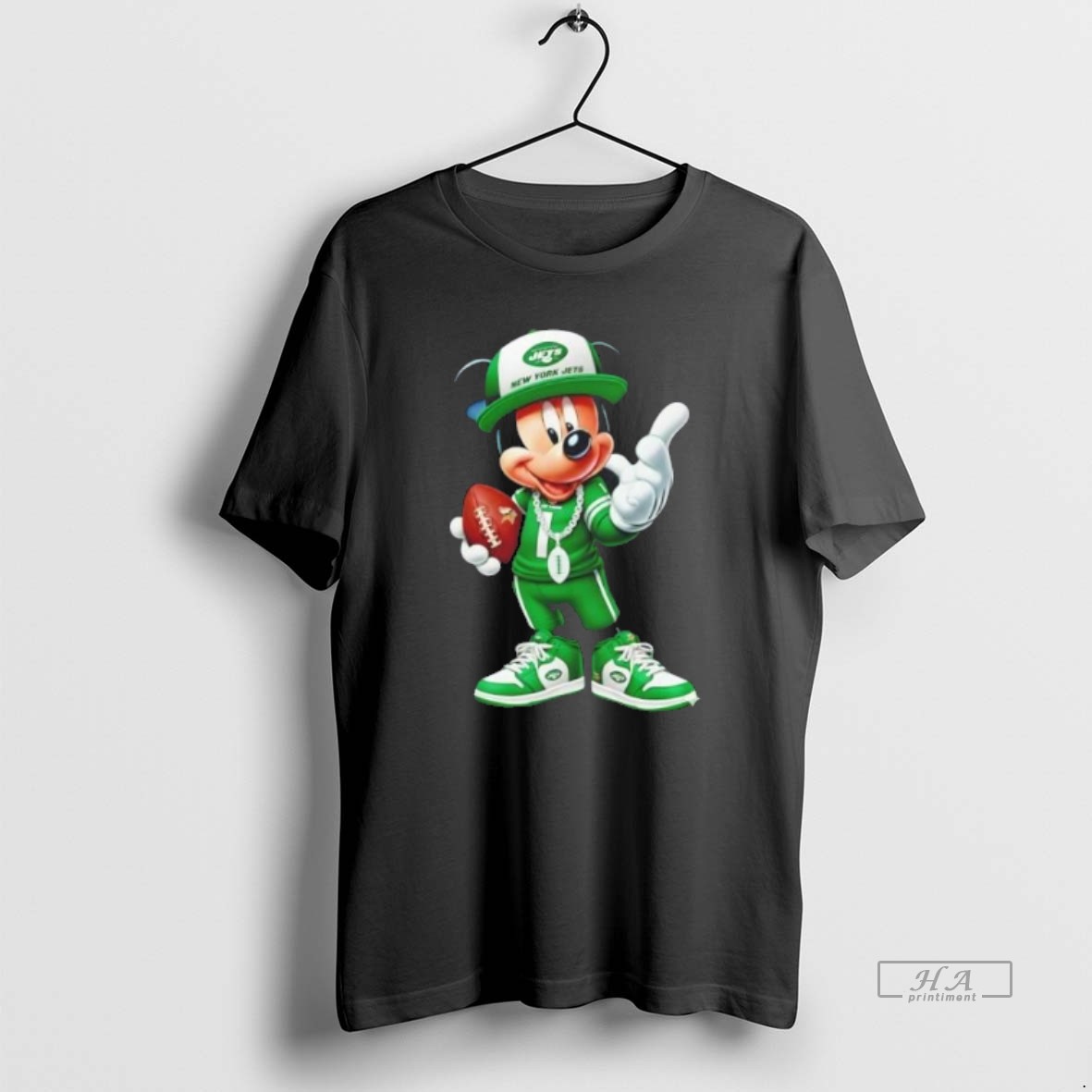 Official Trendy New York Jets Football X Mickey Hip Hop Tee Shirt