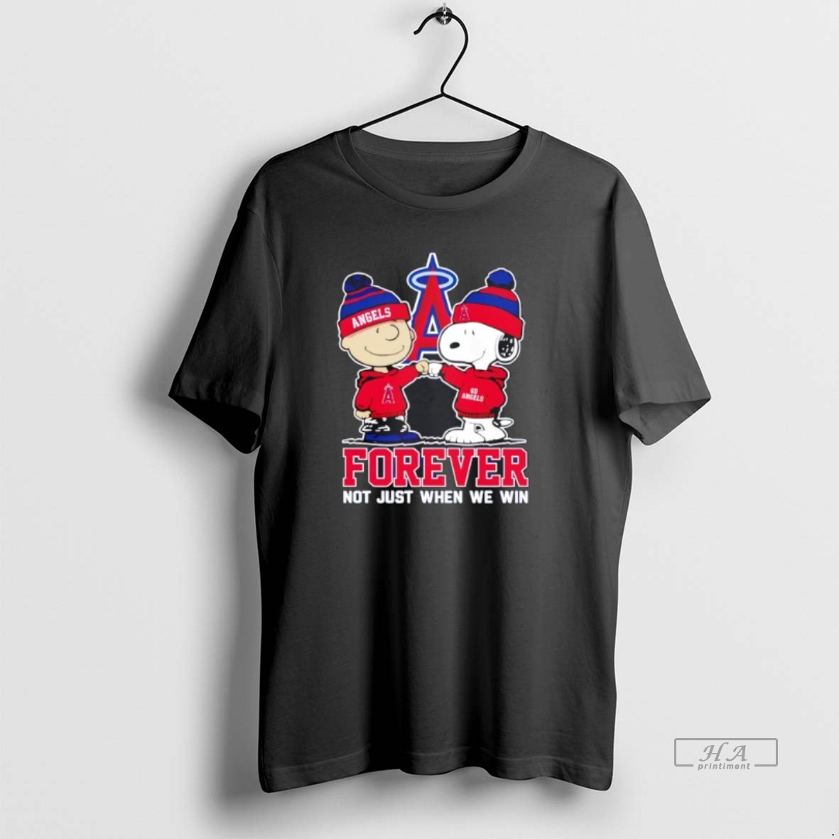Official Trendy Peanuts Charlie Brown And Snoopy Los Angeles Angels Forever Not Just When We Win Mlb Tee Shirt