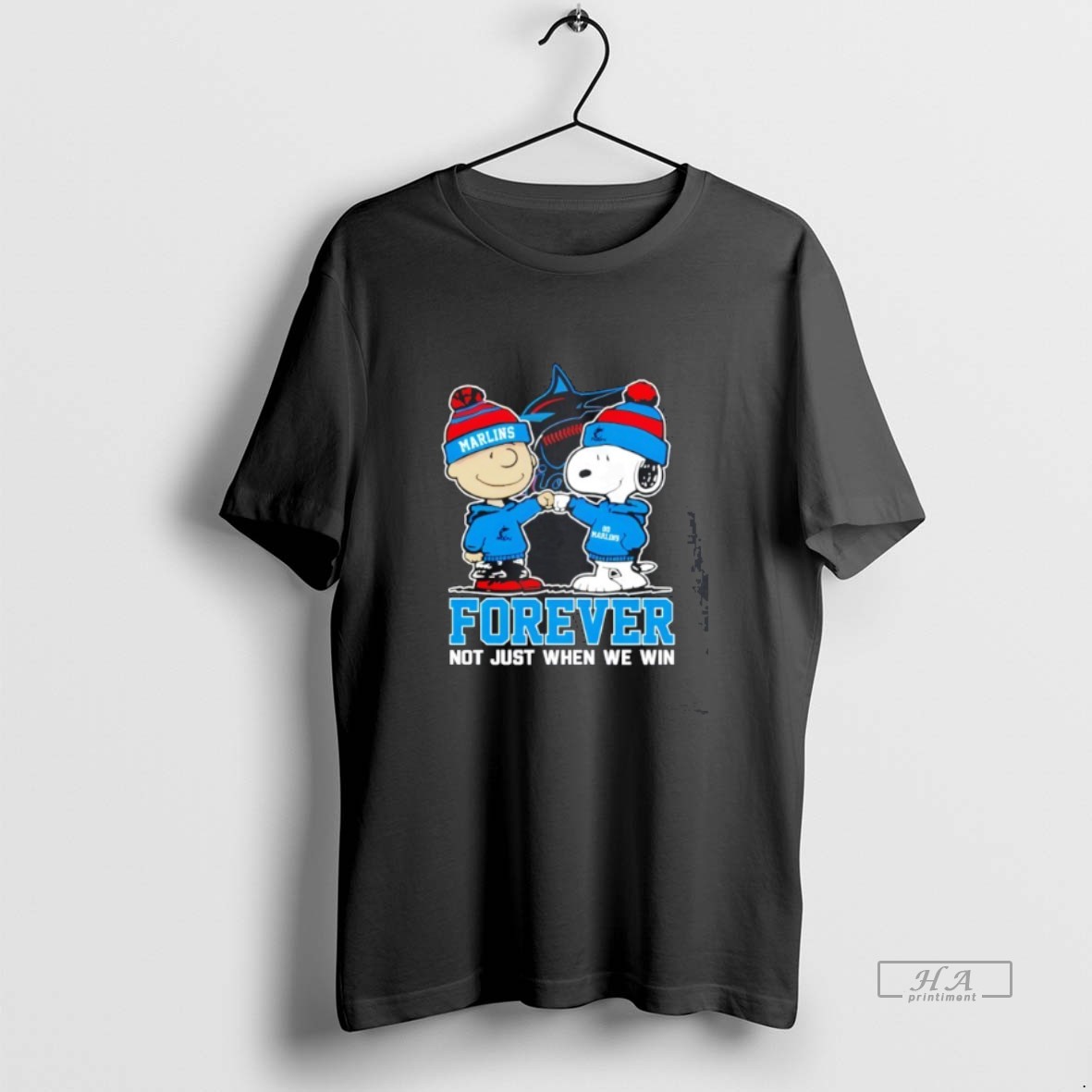 Official Trendy Peanuts Charlie Brown And Snoopy Miami Marlins Forever Not Just When We Win Mlb Tee Shirt