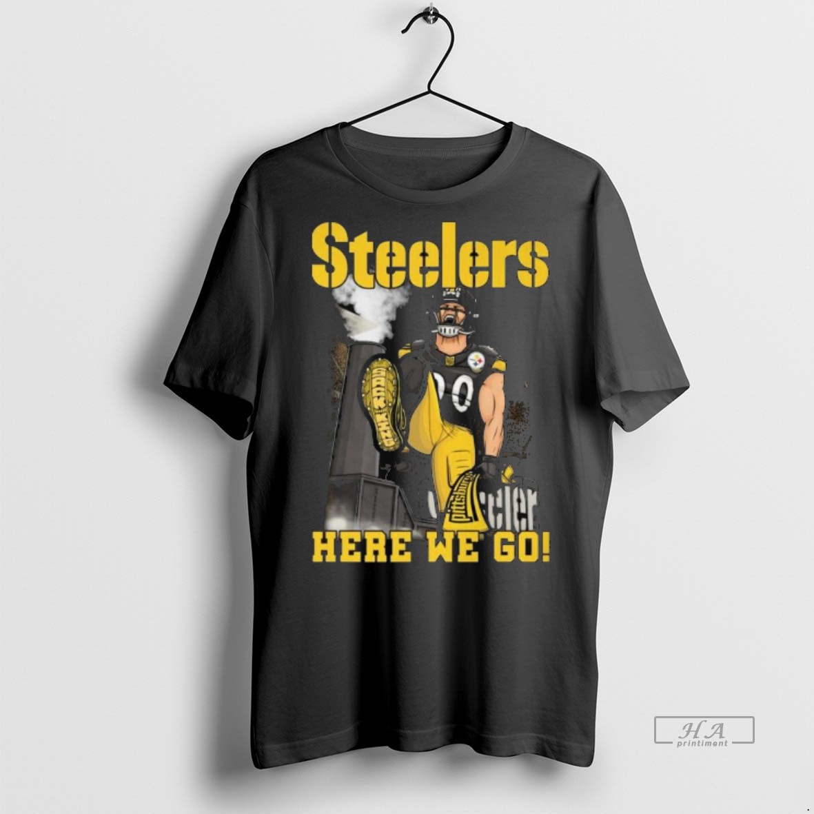 Official Trendy Pittsburgh Steelers Sack King Here We Go Long Sleve Tee Sweater Hoodie