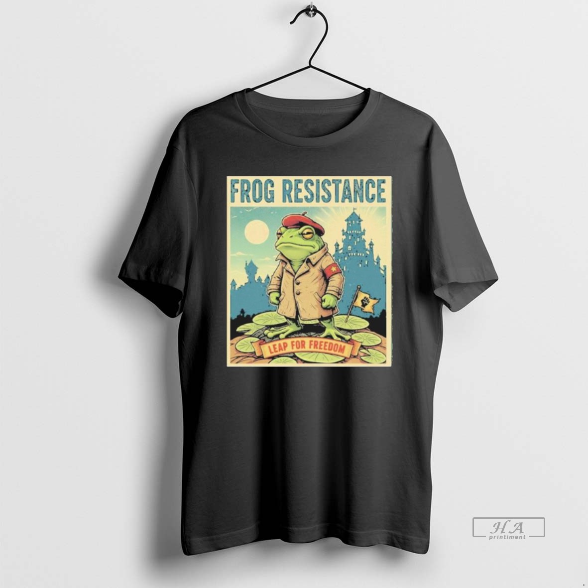 Official Trendy Portland Frog Resistance Leap For Freedom Tee Shirt