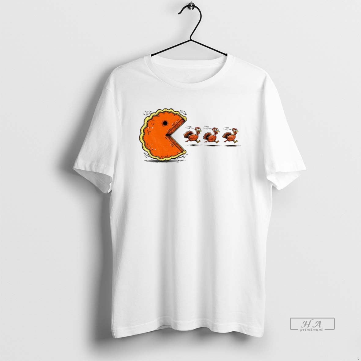 Official Trendy Pumpkin Pie Chasing Thanksgiving Turkey Pumpkin Season Halloween Tee Shirt