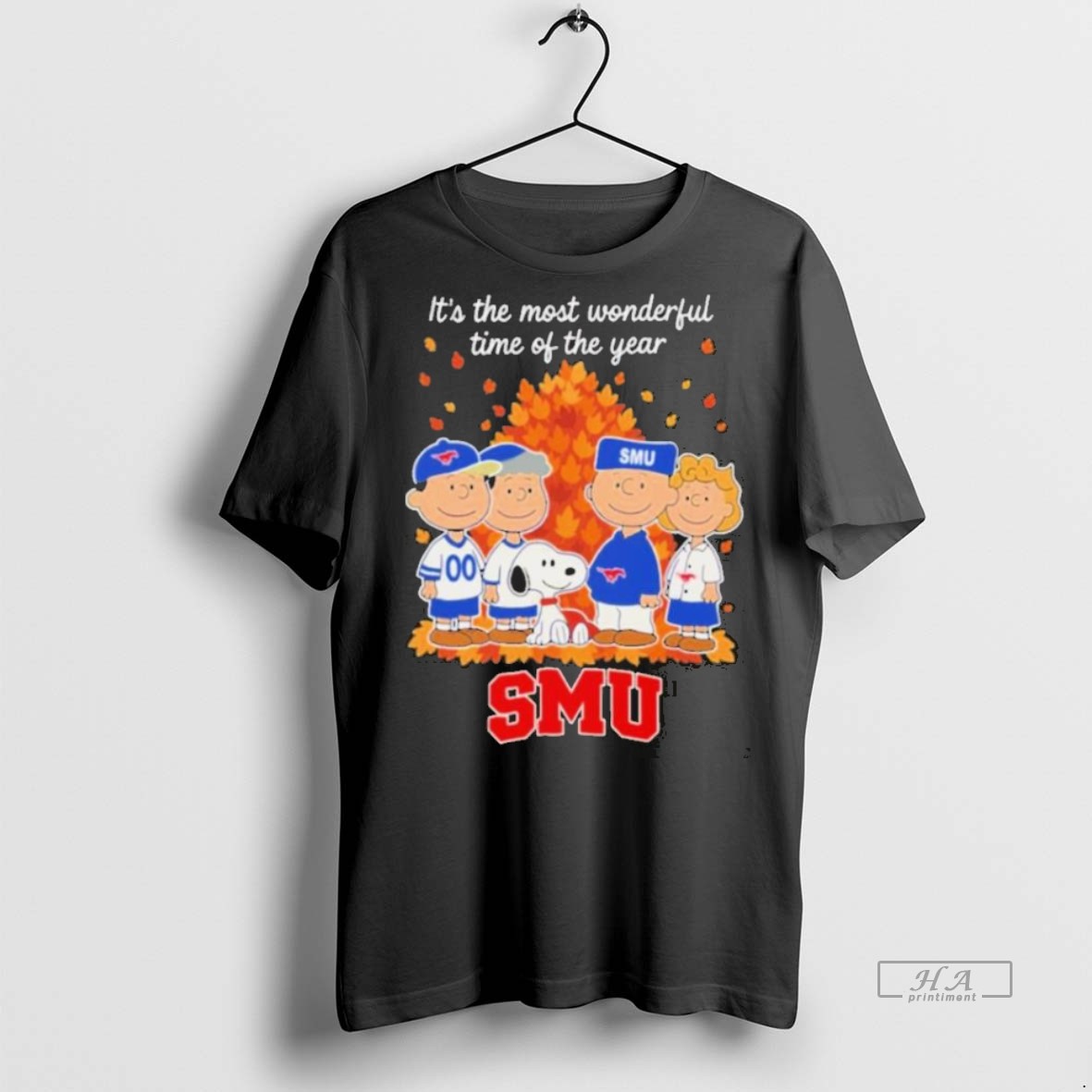 Official Trendy Smu Mustangs X Peanuts Fall Its The Most Wonderful Time Of The Year 2025 T Men Tee Sweater Hoodie
