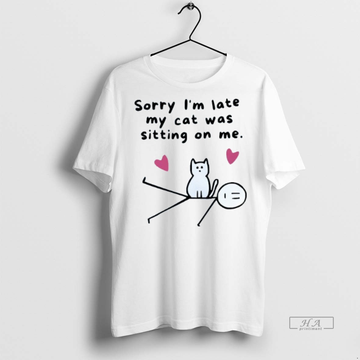 Official Trendy Sorry Im Late My Cat Was Sitting On Me Mens White Tee Tee Sweater Hoodie