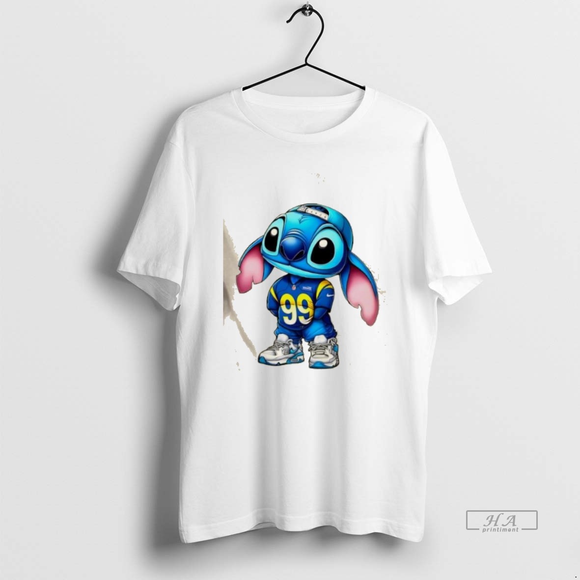 Official Trendy Stitch Wearing Los Angeles Rams Hip Hop Style Tee Shirt