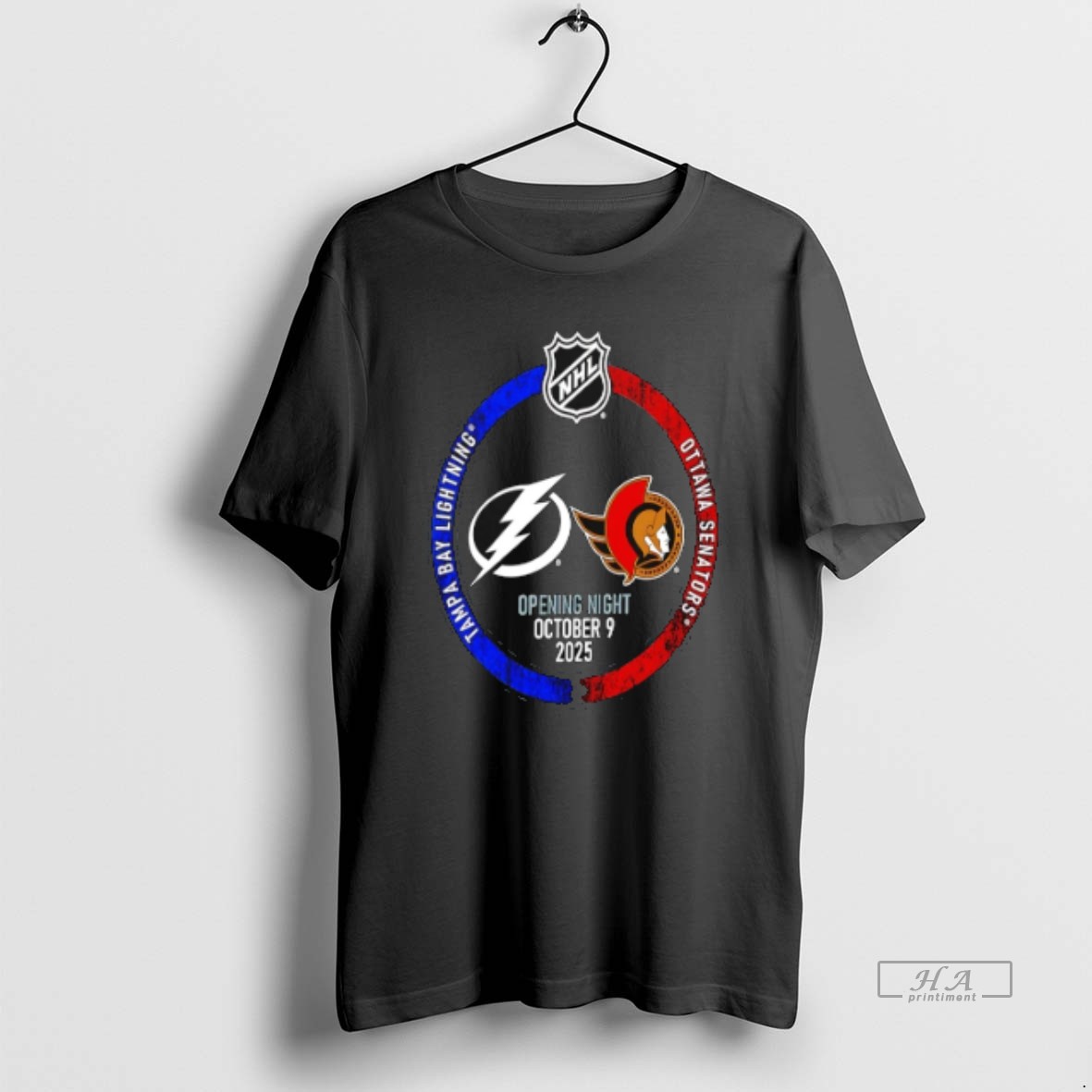 Official Trendy Tampa Bay Lightning Vs Ottawa Senators 2025 Nhl Opening Night Tee Shirt