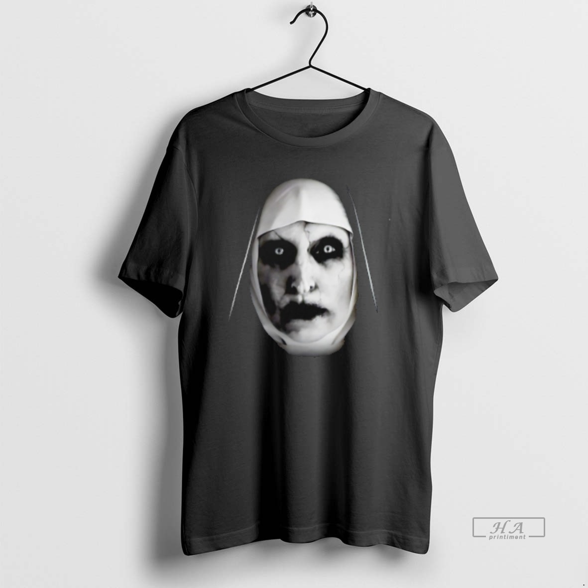 Official Trendy The Nun Horror Character Big Face Halloween Tee Shirt