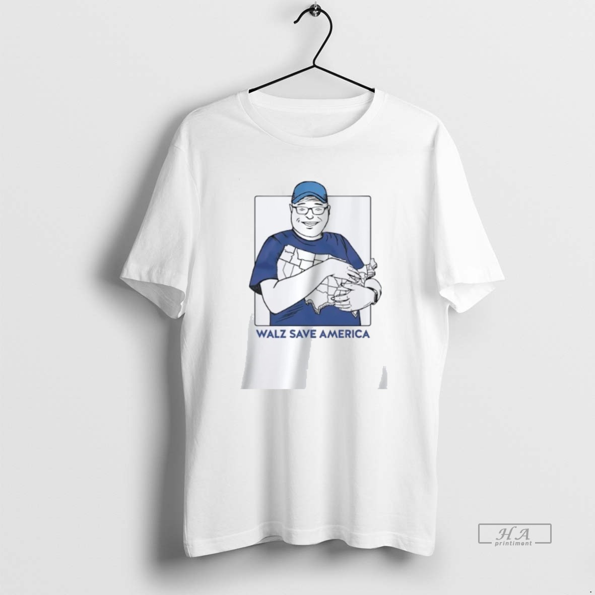 Official Trendy Walz Save America Hugging Map Tee Shirt