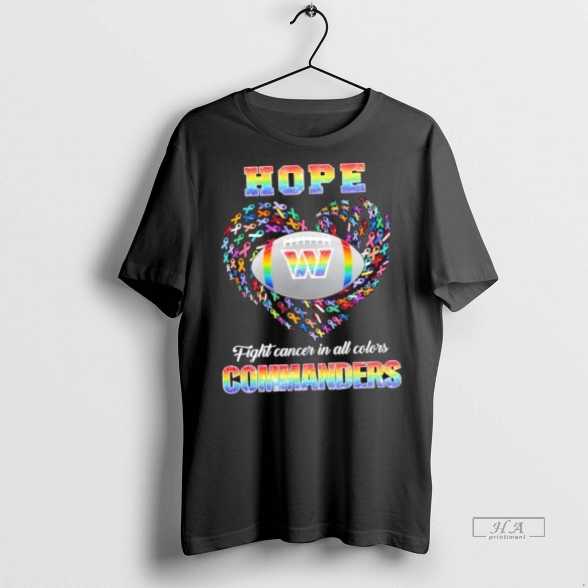 Official Trendy Washington Commanders Football Hope Fight Cancer In All Colors Heart Tee Sweater Hoodie
