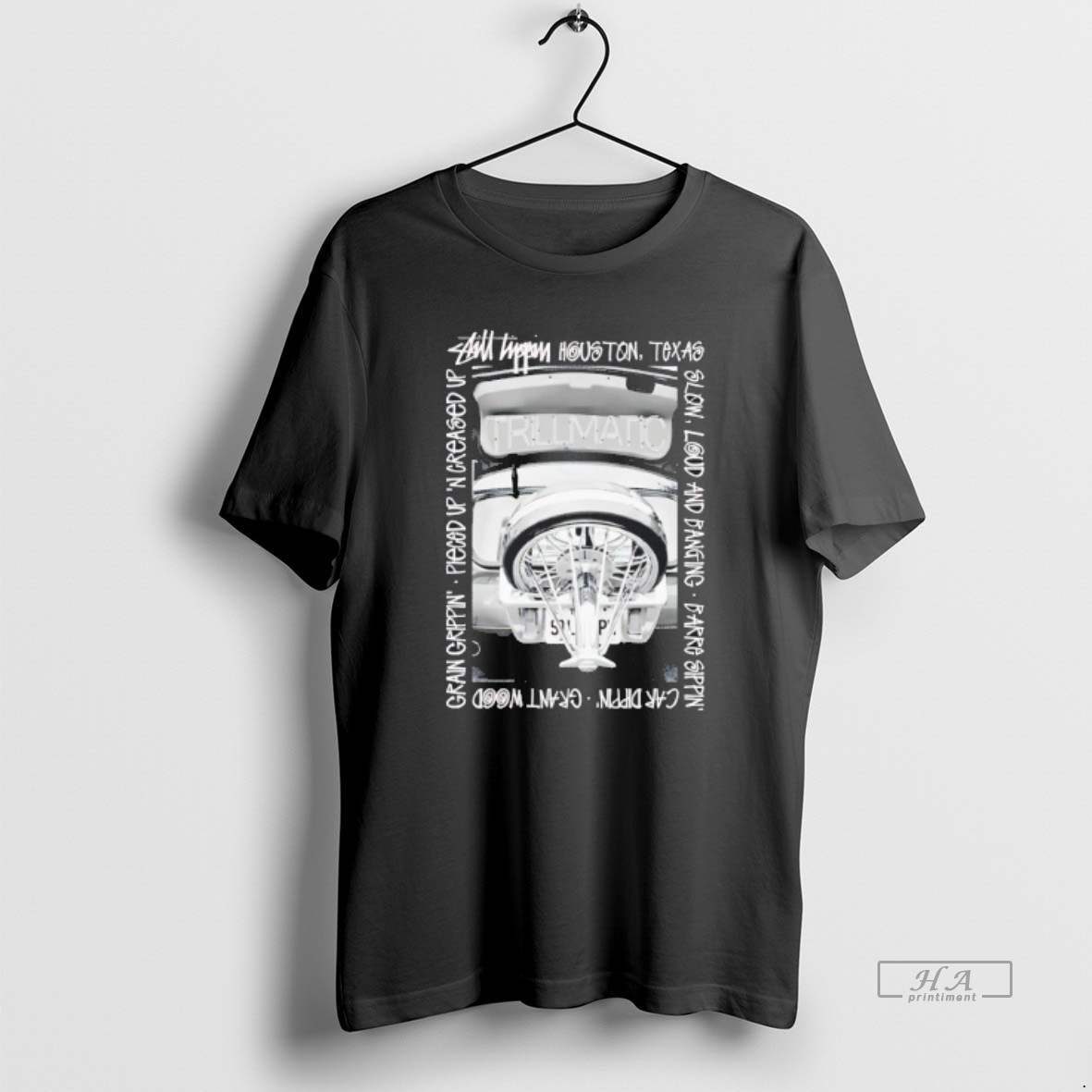 Official Trendy Xurevihs Slow Loud And Bangin Houston Texas 2 Sided Tee Shirt