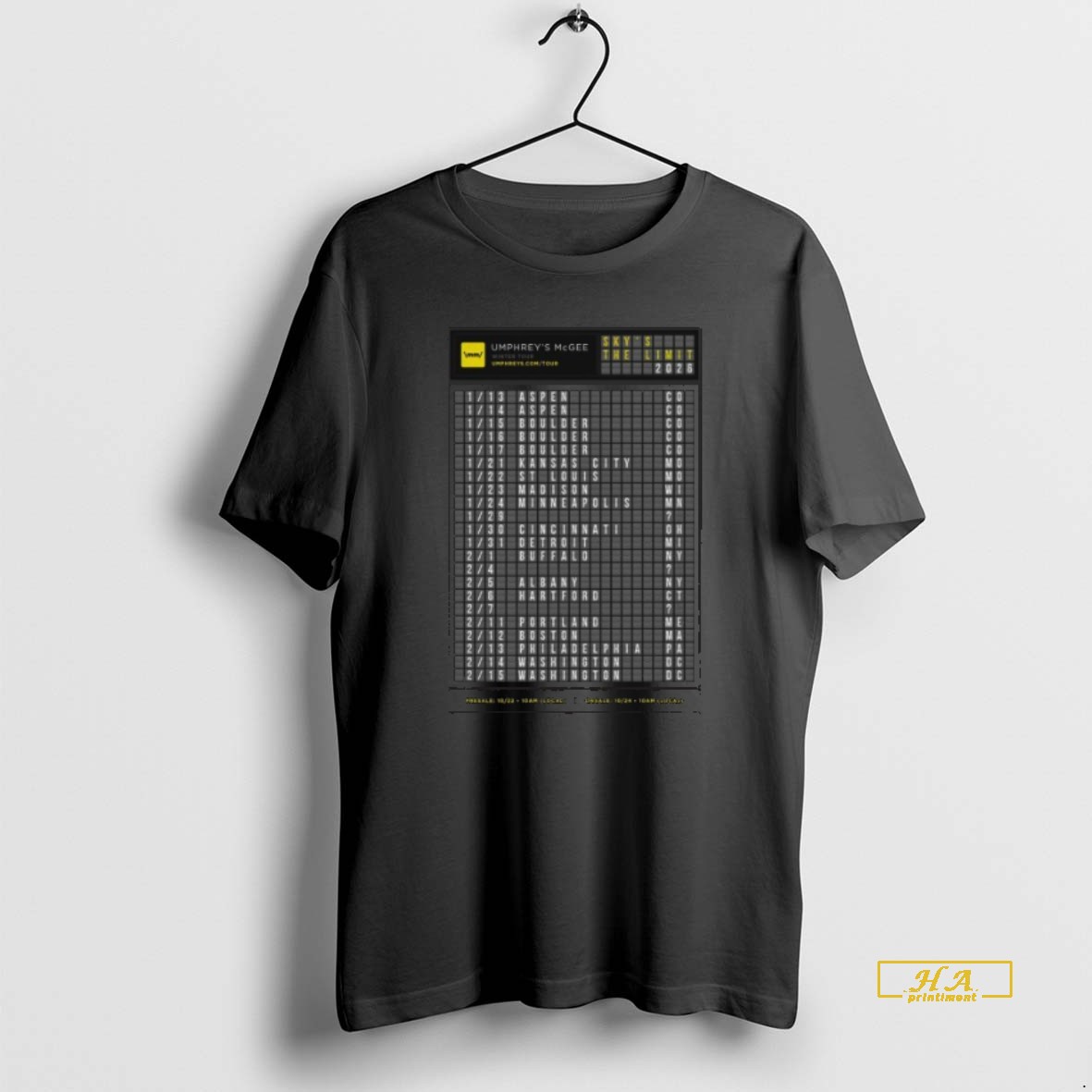 Official Umphreys Mcgee Skys The Limit Winter Tour 2026 Shirt