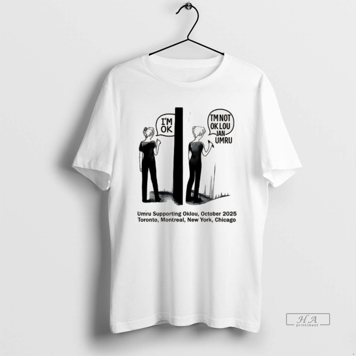 Official Umru Supporting Oklou October 2025 Toronto Montreal Newtreal New York Chicago T Shirt