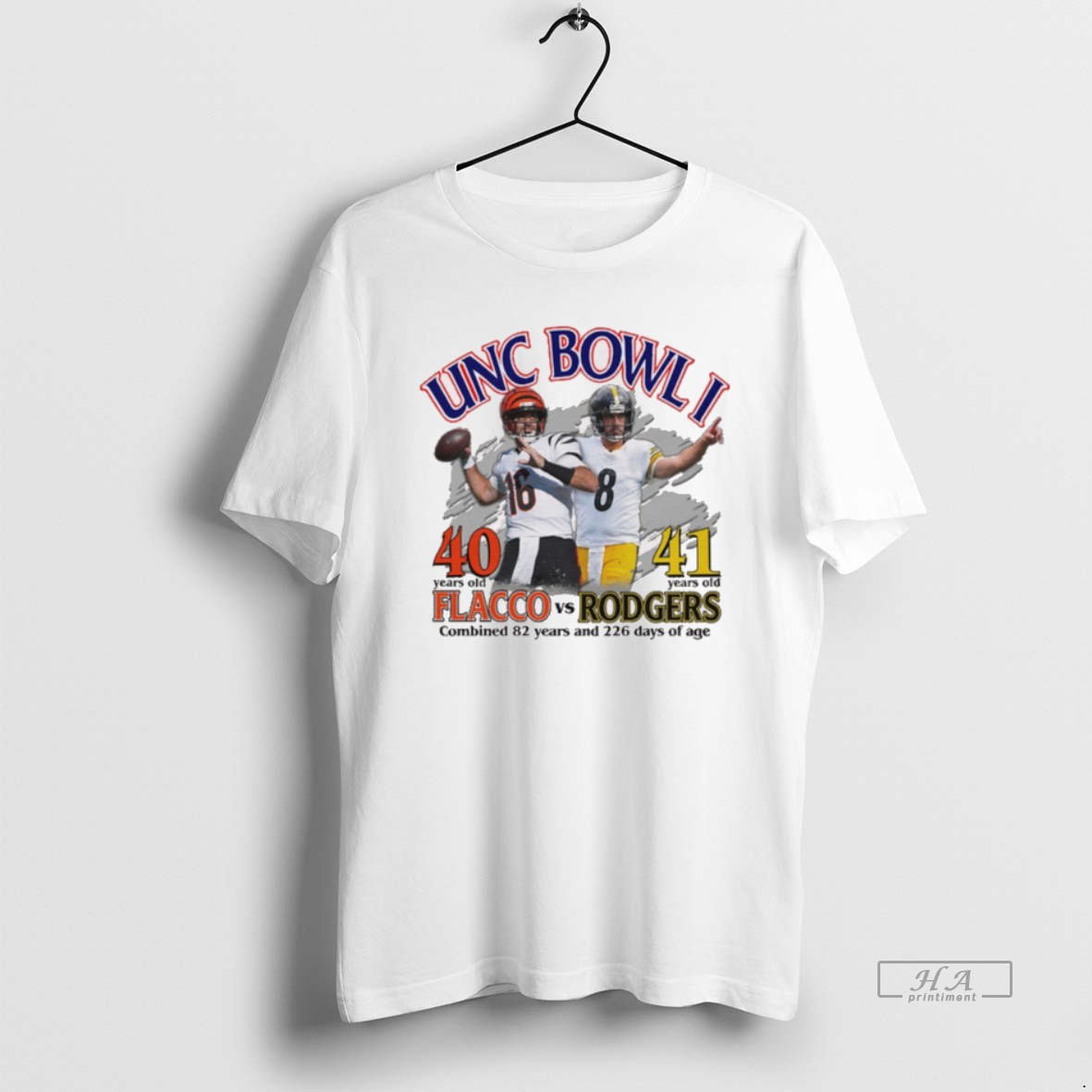 Official Unc Bowl I Flacco Vs Rodgers Combined 82 Years And 226 Days Of Age Shirt