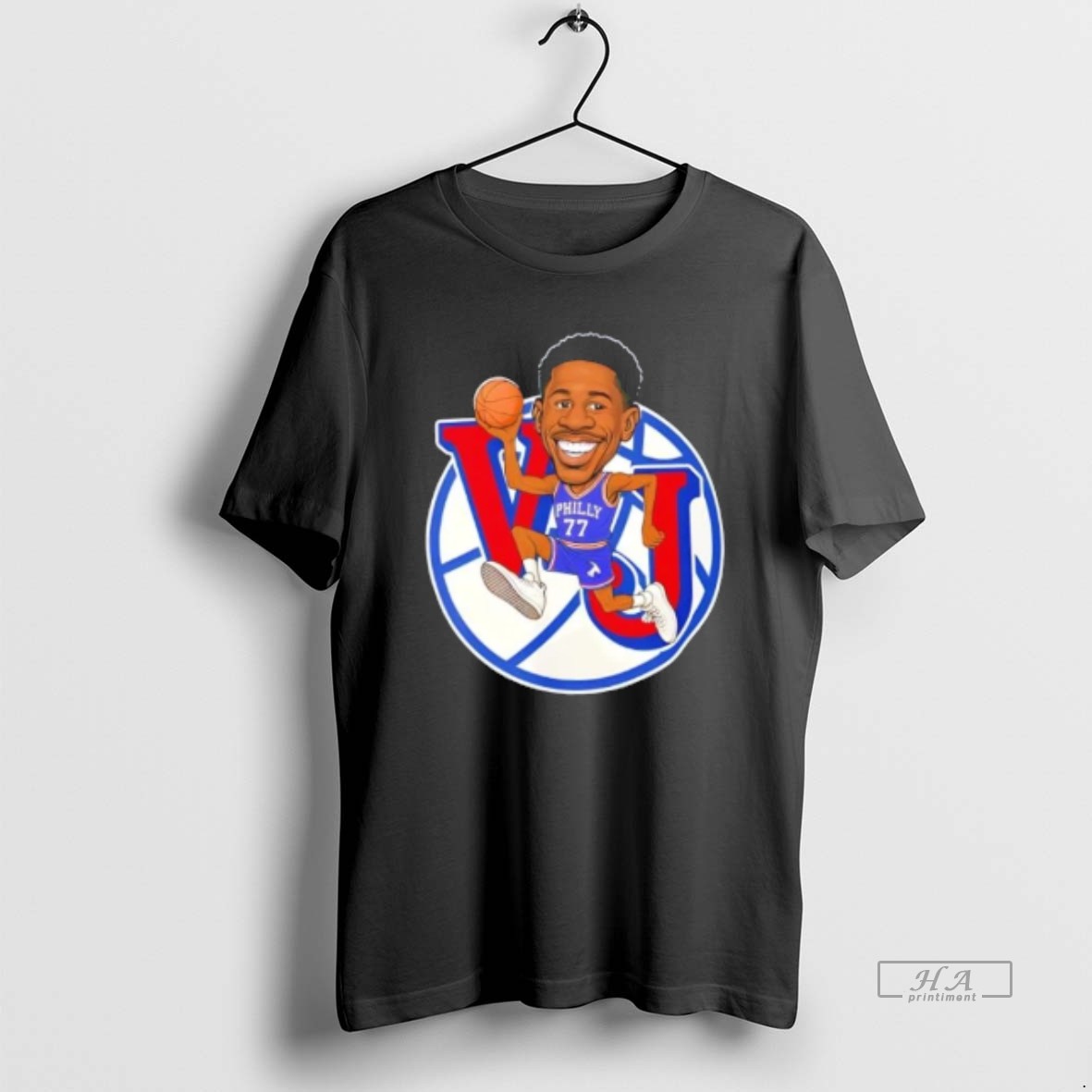 Official Vj Edgecombe 77 Philadelphia 76ers Basketball Caricature Shirt