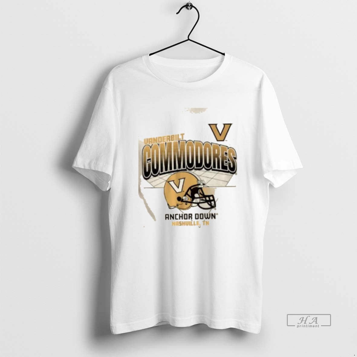 Official Vanderbilt Commodores Anchor Down Nashville Football Helmet Grid Shirt