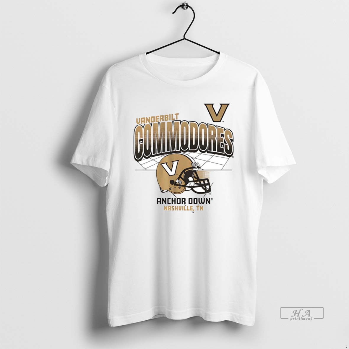 Official Vanderbilt Commodores Helmet Anchor Down Nashville Shirt