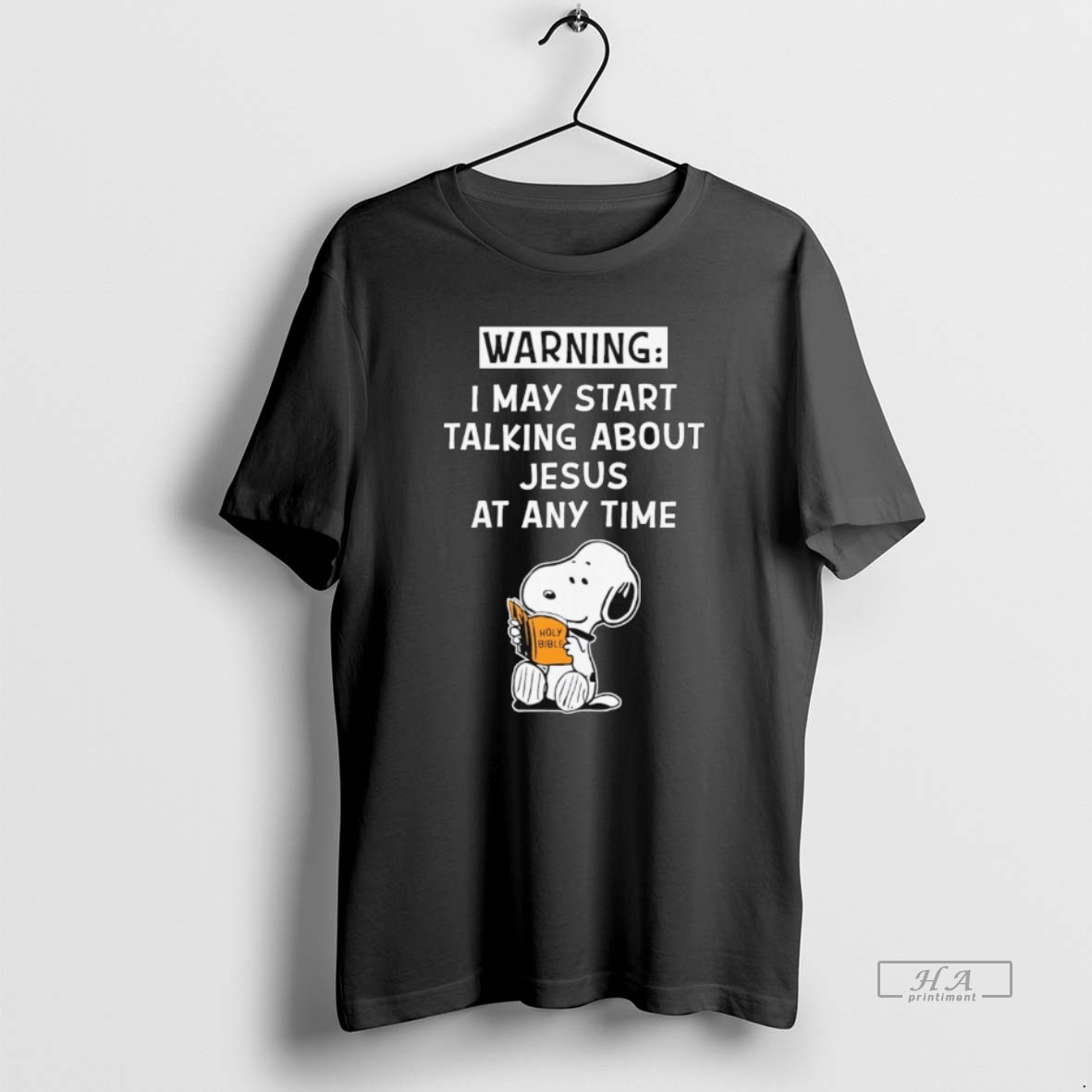 Official Warning I May Start Talking About Jesus At Any Time Snoopy T Shirt