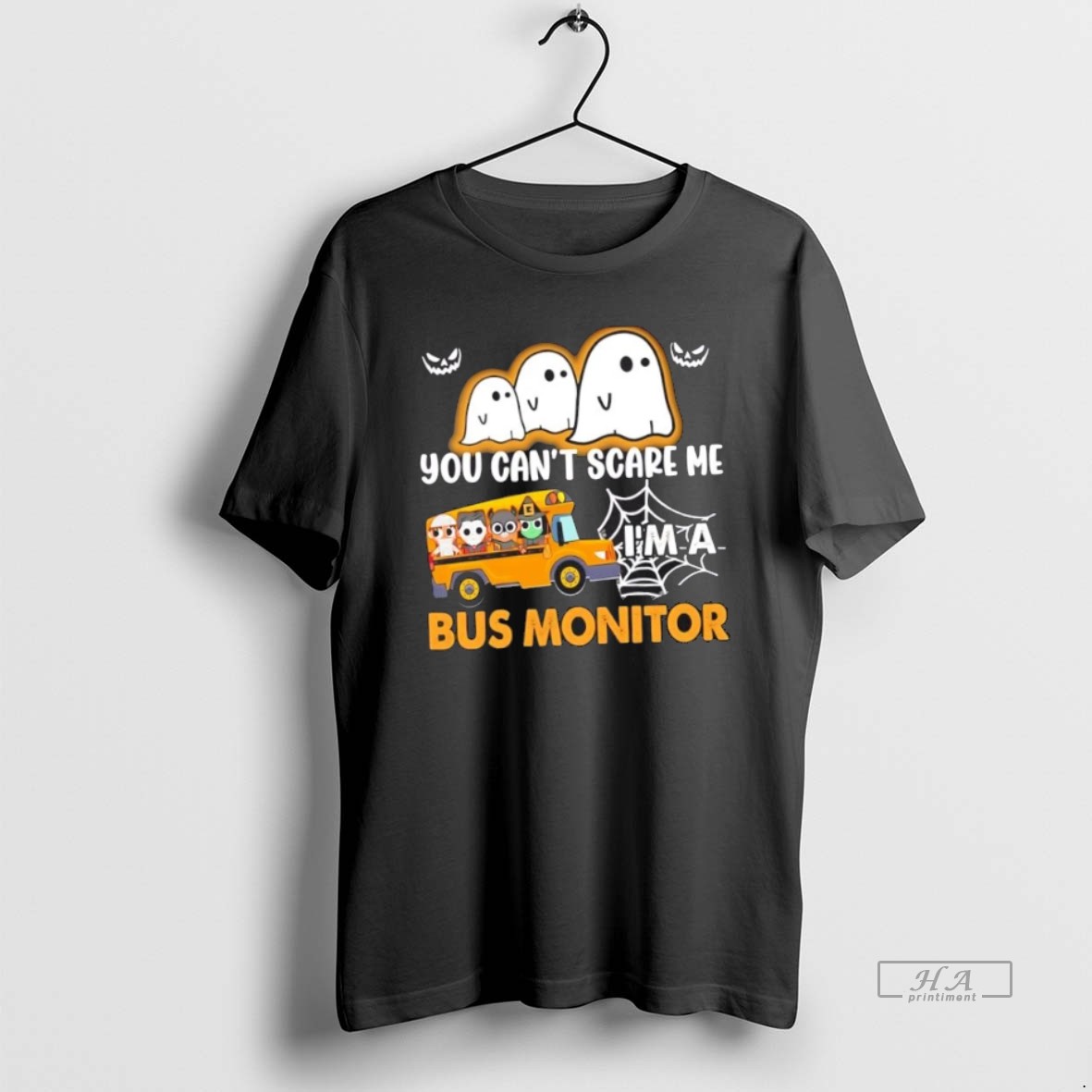 Official You Cant Scare Me Im A Bus Monitor Halloween Shirt