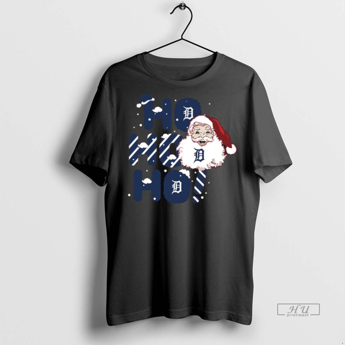 Officials 2025 Detroit Tigers Christmas Santa Ho Ho Ho Tee Shirt Sweater Hoodie