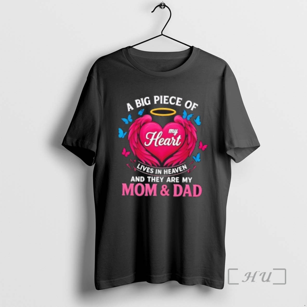 Officials A Big Piece Of My Heart Lives In Heaven And They Are My Mom And Dad T Shirts Sweater Hoodie