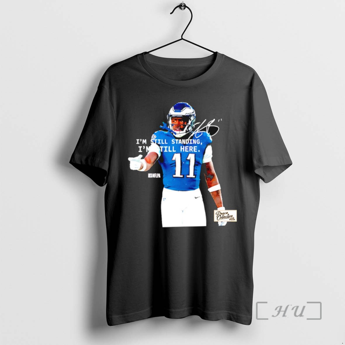 Officials Aj Brown Phildelphia Eagles Im Still Standing Im Still Here T Shirt Sweater Hoodie