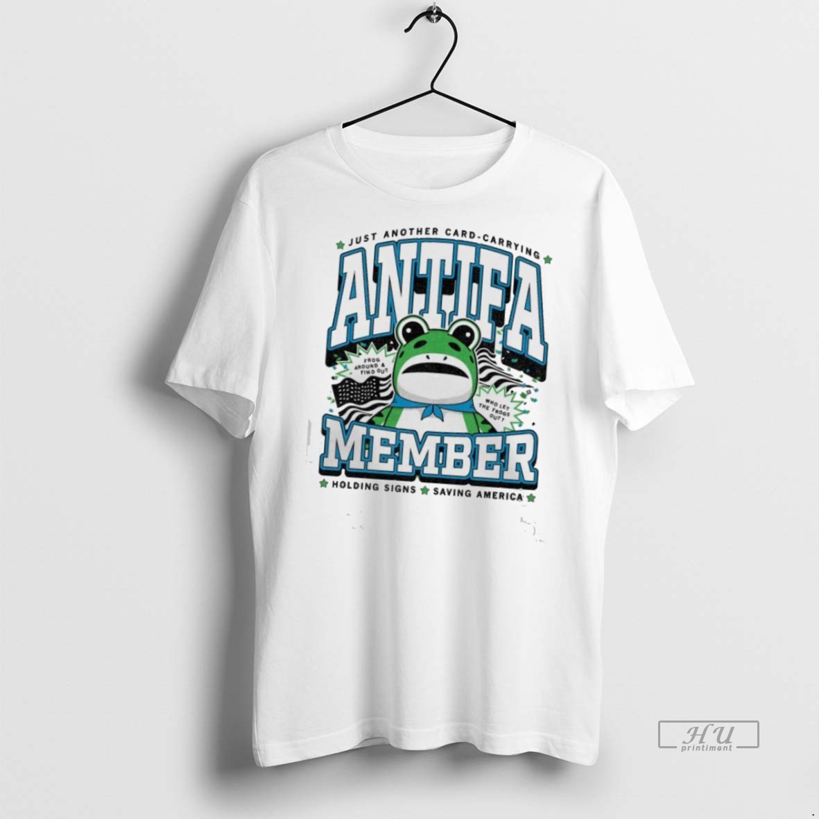 Officials Antifa Member Just Another Card Carrying Holding Signs Saving America Tee Shirt Sweater Hoodie