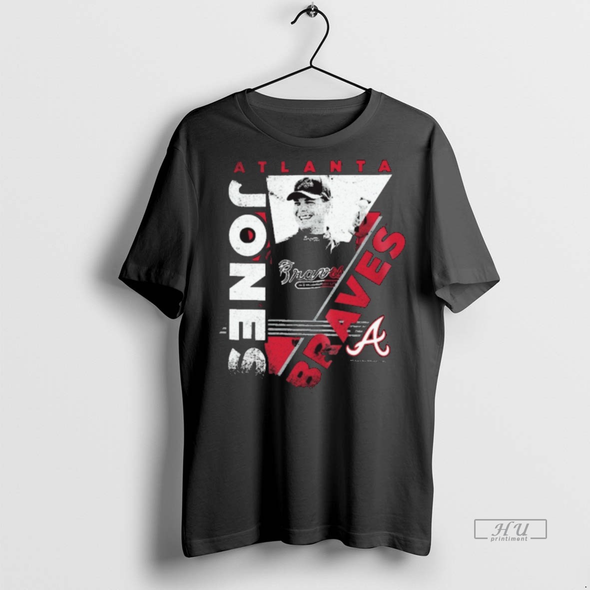 Officials Atlanta Braves Chipper Jones In The Zone Player Graphic Premium Tee Shirt Sweater Hoodie