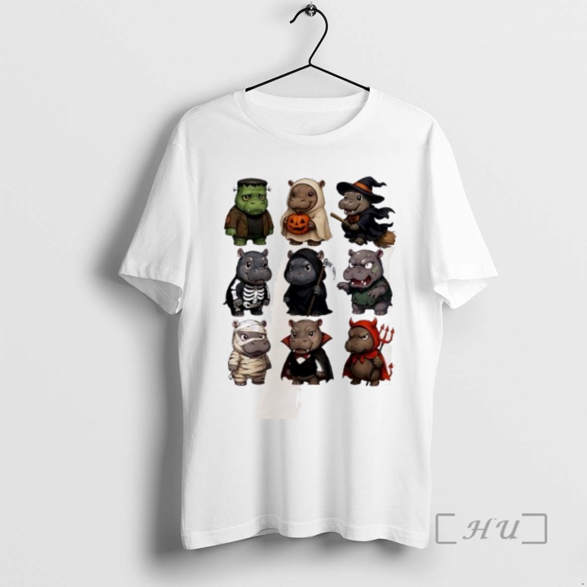 Officials Baby Hippo Ghost Zombie Witch Halloween 2025 T Shirt Sweater Hoodie