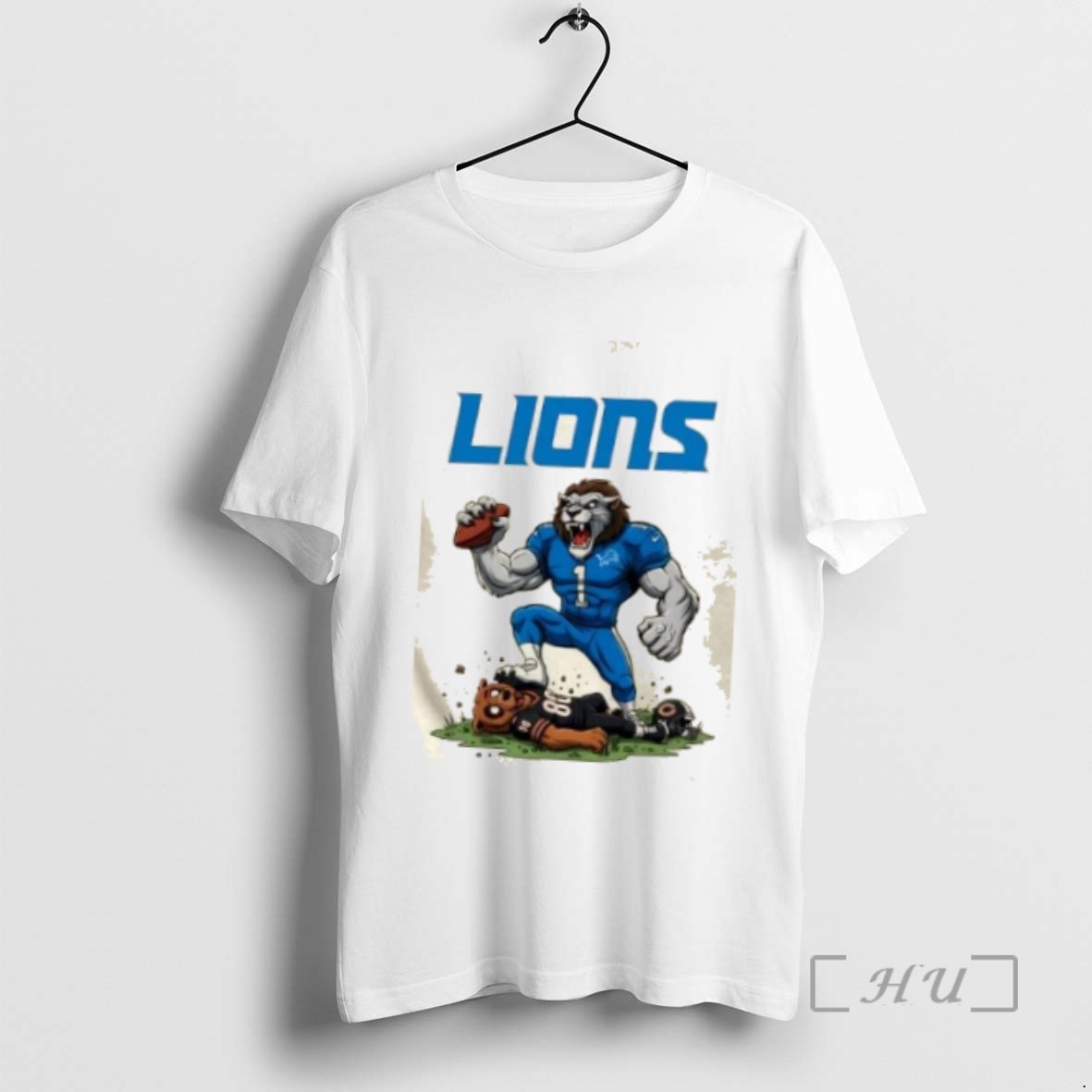 Officials Battle Mascots Detroit Lions Beat Chicago Bears T Shirts Sweater Hoodie