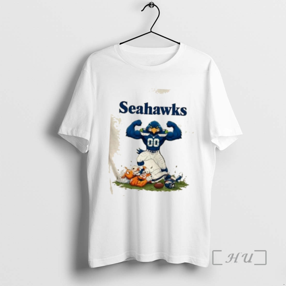 Officials Battle Mascots Seattle Seahawks Beat Denver Broncos T Shirts Sweater Hoodie