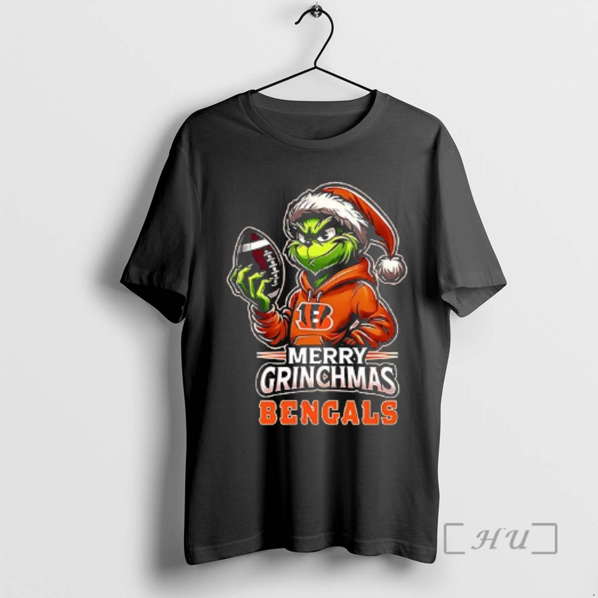 Officials Cincinnati Bengals Merry Grinchmas They Hate Us Because They Aint Us Double Sided Graphic T Shirt Sweater Hoodie