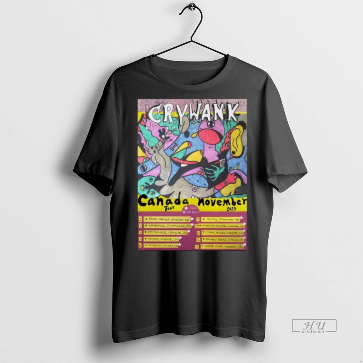 Officials Crywank Tour Canada November 2025 Long Sleve Tee Shirt Sweater Hoodie