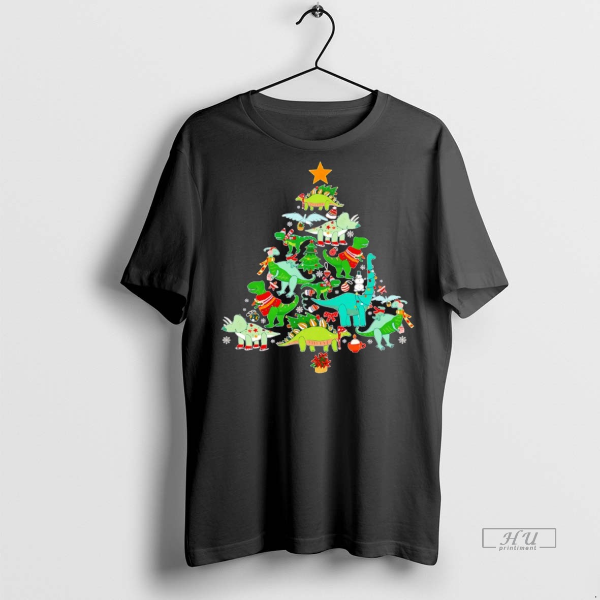 Officials Dinosaur Christmas Tree Holiday Graphic Tee Shirt Sweater Hoodie