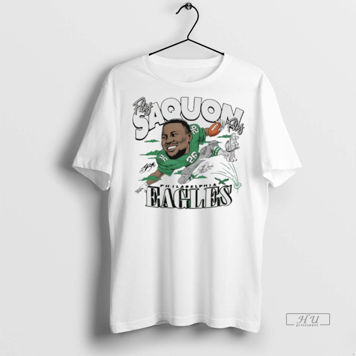Officials Fly Saquon Fly Philadelphia Eagles Saquon Barkley Signature Caricature Tee Shirt Sweater Hoodie